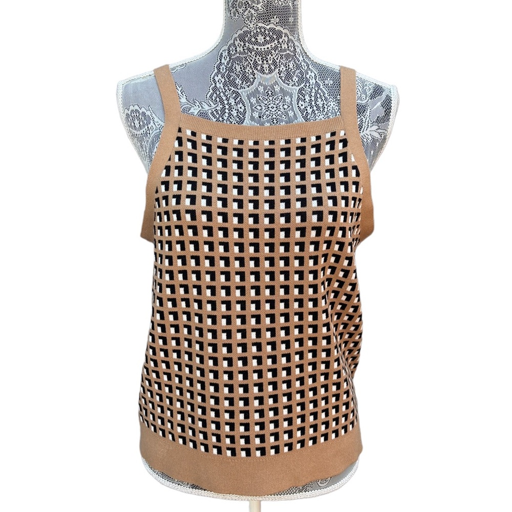 Banana Republic Women’s Petite L Geometric Print Sweater Tank, Business Top